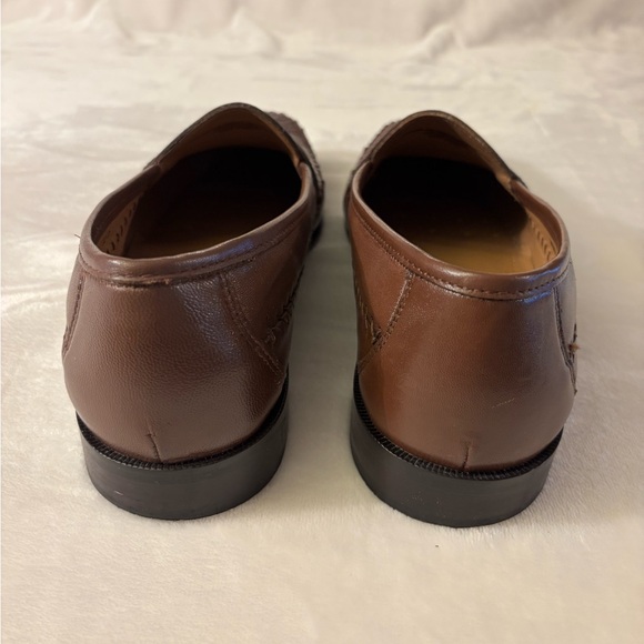 Florsheim Crocodile Pattern Brown Loafers - Picture 5 of 10
